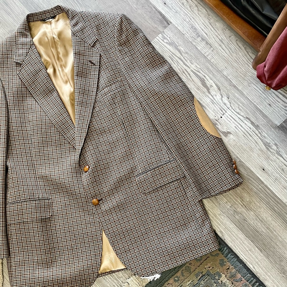 Vintage DAKS Ben Turturici USA Union Made 100% Wool Tweed Sports Coat Blazer - Picture 3 of 16